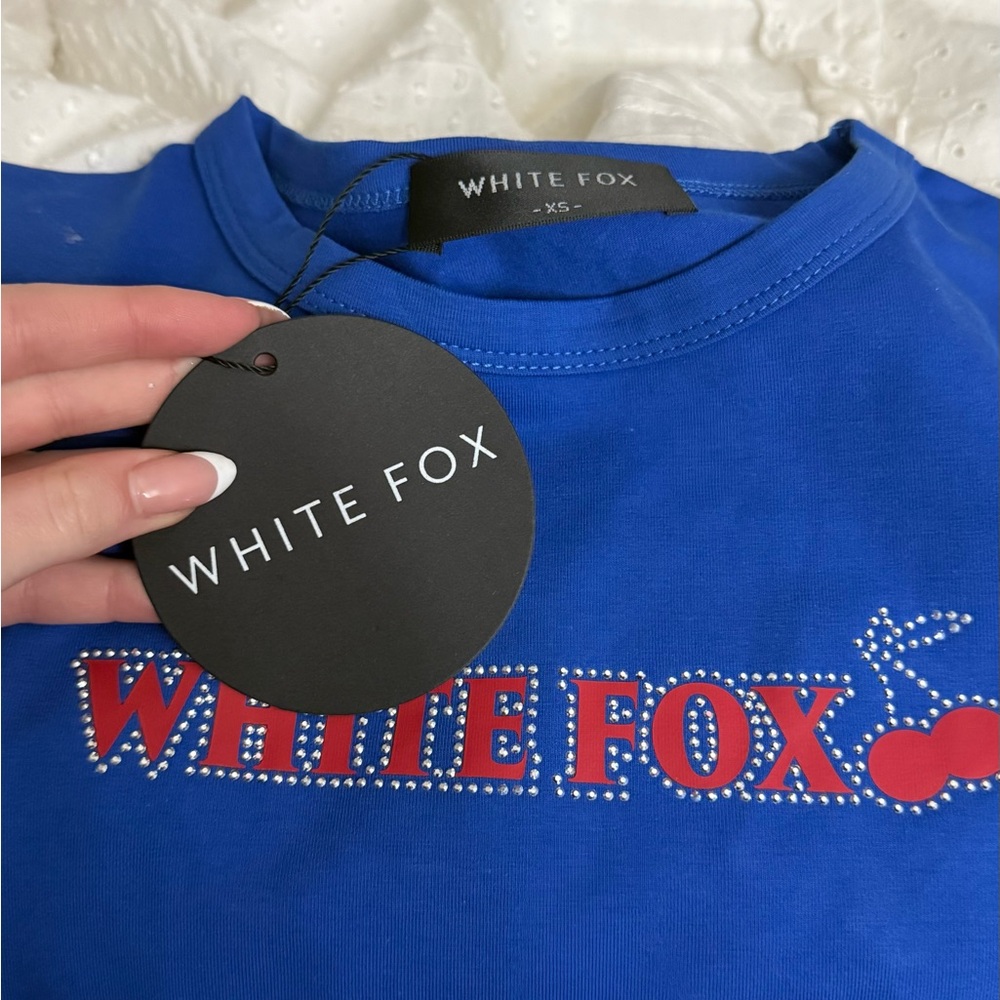 White Fox Blue Graphic Tee